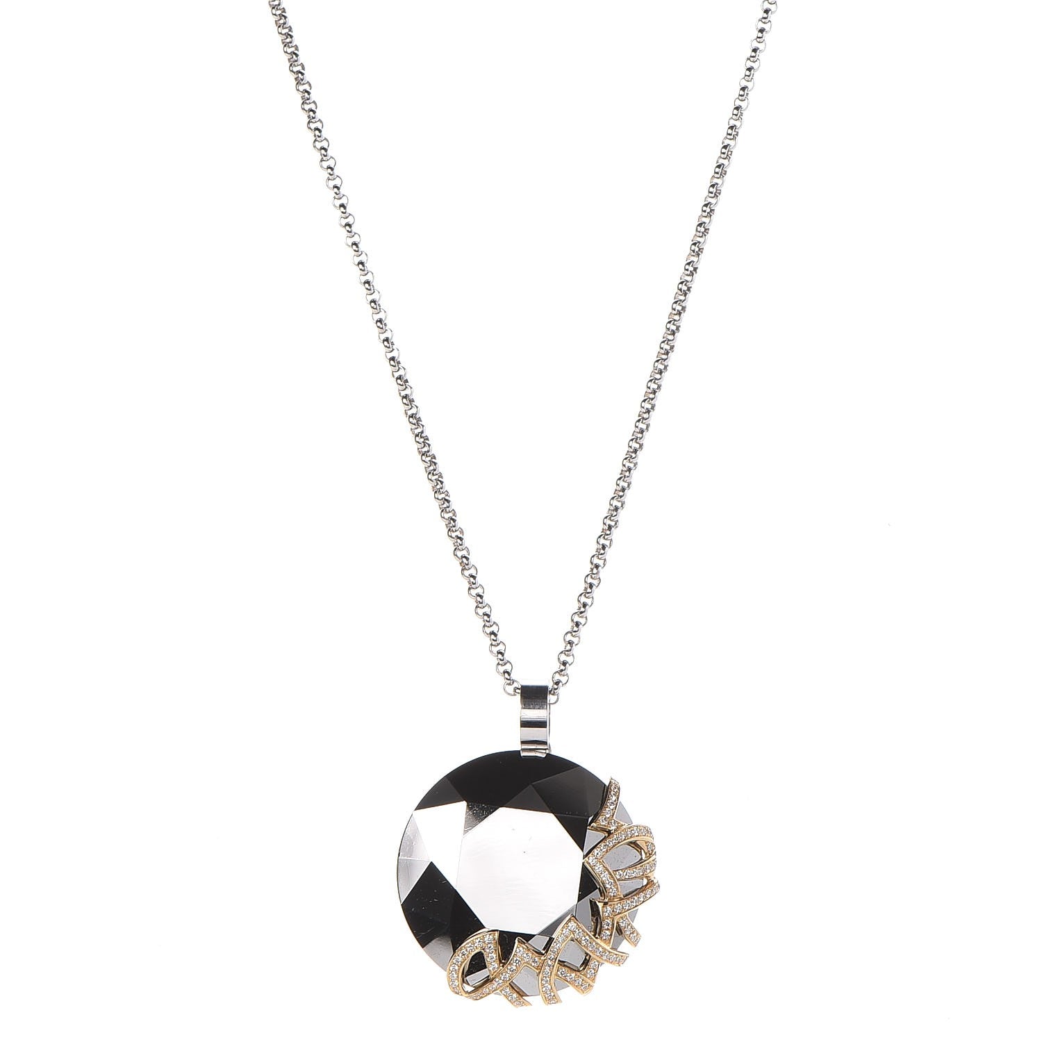 Chopard 18K Yellow White Gold Diamond Chrome Necklace 1 of 8