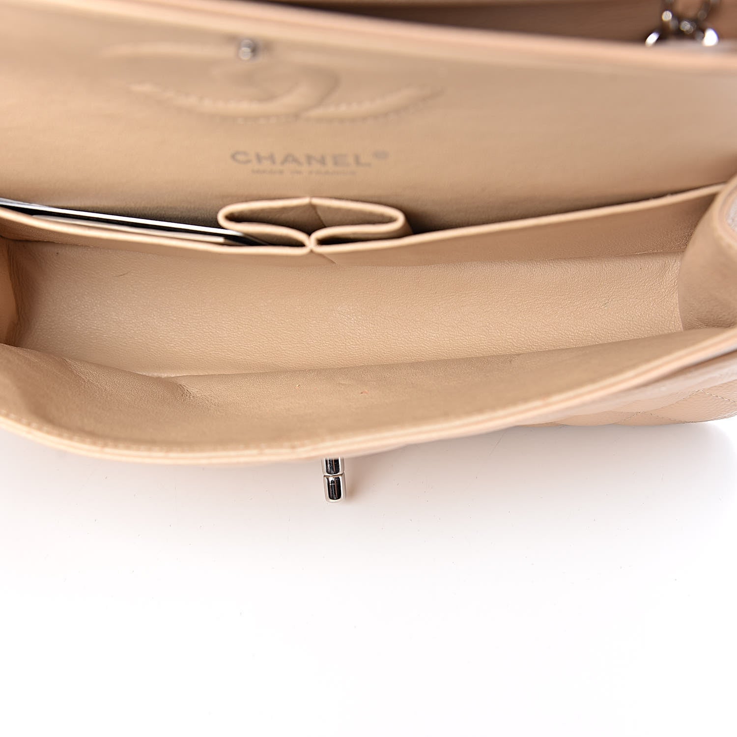 Chanel Caviar Quilted Medium Double Flap Beige 5 of 11