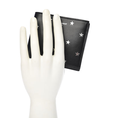 Saint Laurent Calfskin Star Print East West Wallet Black 2 of 7