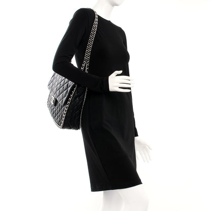 Chanel Washed Lambskin Quilted Maxi Chain Around Flap Black 2 of 7
