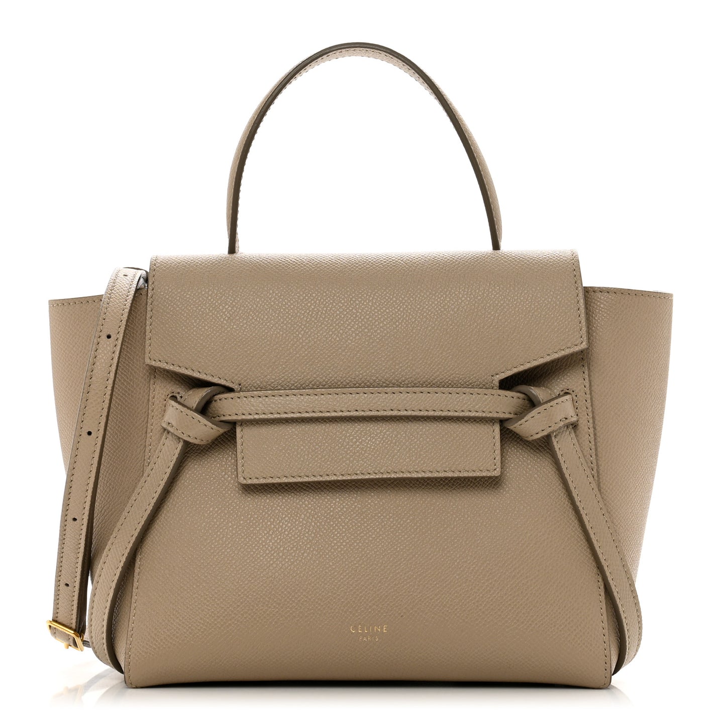 Grained Calfskin Nano Belt Bag Light Taupe