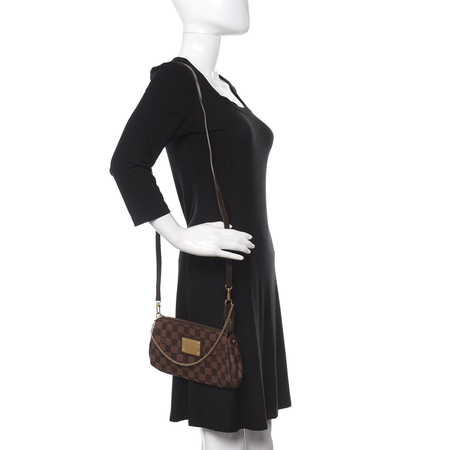 Louis Vuitton Damier Ebene Eva Clutch 3 of 8