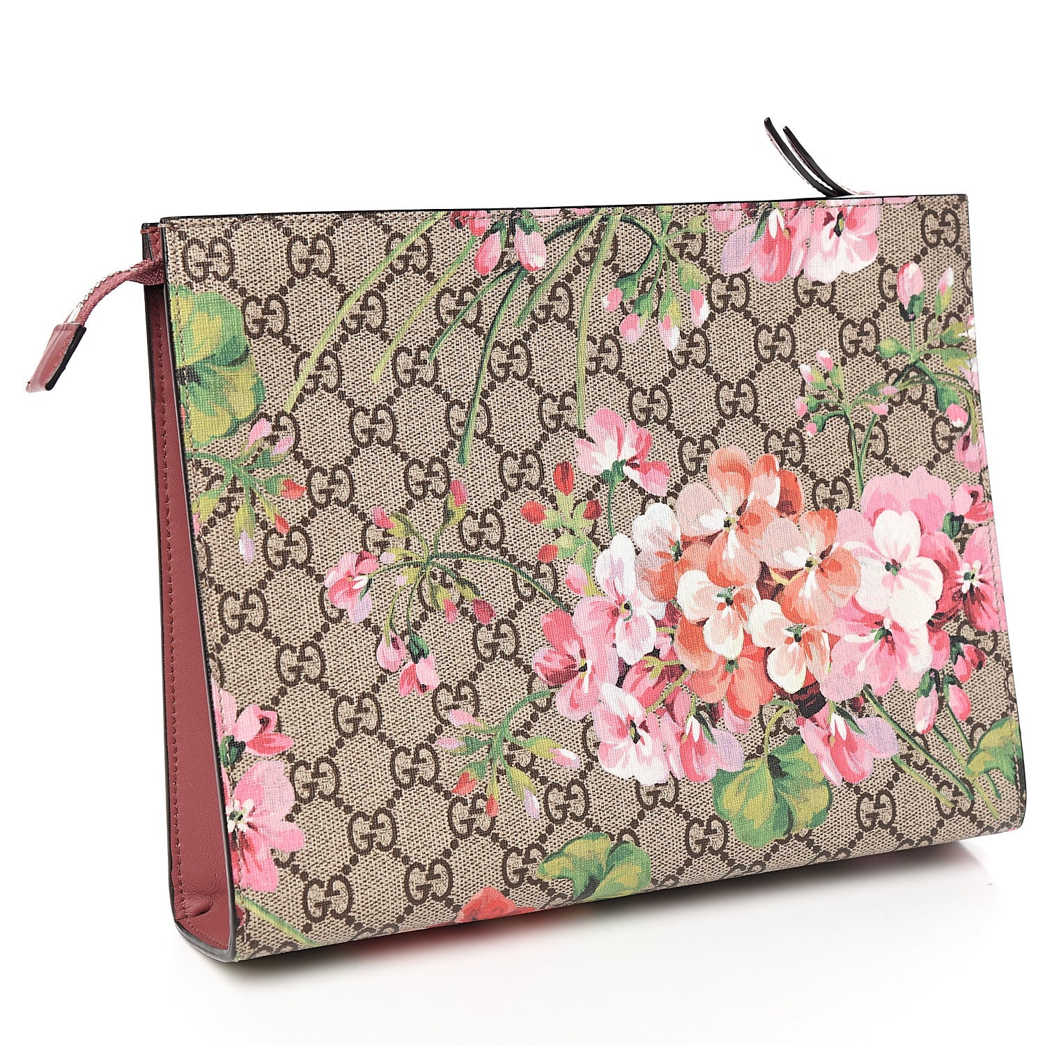 Gucci GG Supreme Monogram Blooms Large Cosmetic Case Beige Multicolor Dry Rose 2 of 7