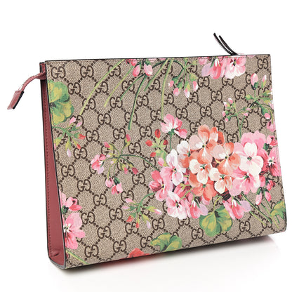 Gucci GG Supreme Monogram Blooms Large Cosmetic Case Beige Multicolor Dry Rose 2 of 7