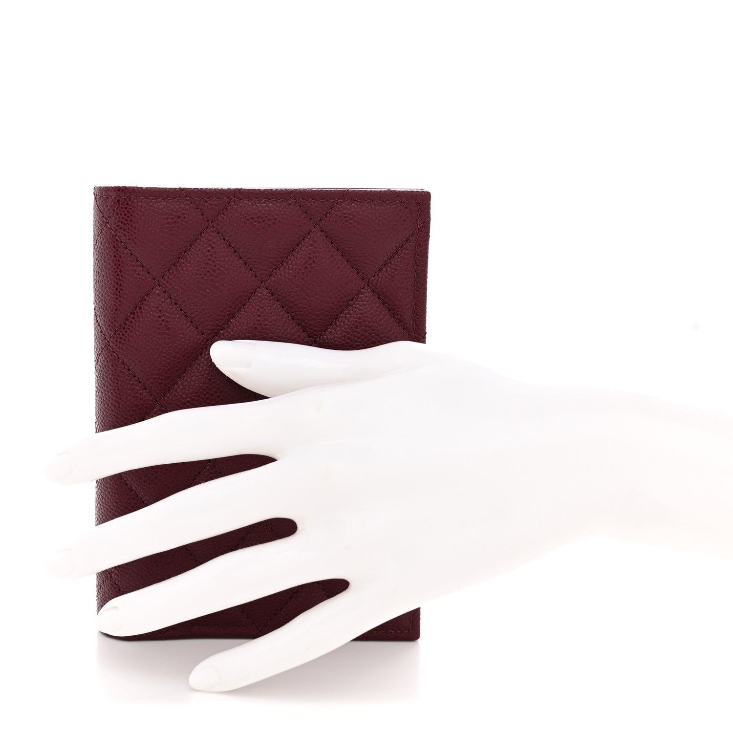 Chanel Caviar Quilted Passport Holder Dark Burgundy 2 of 8