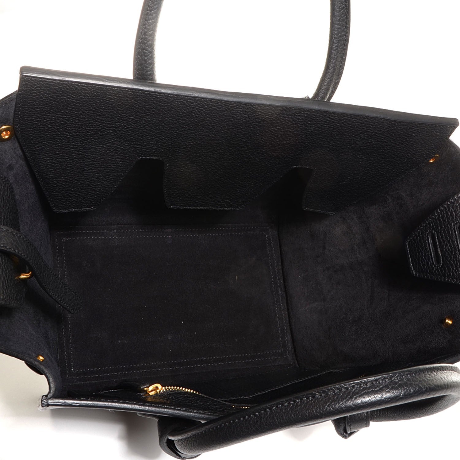 Celine Crisped Calfskin Mini Tie Knot Tote Black 5 of 9