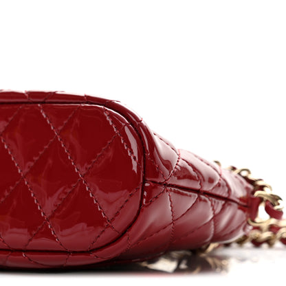 Chanel Patent Calfskin Quilted Shiny Coco Clutch With Chain Red 10 of 11