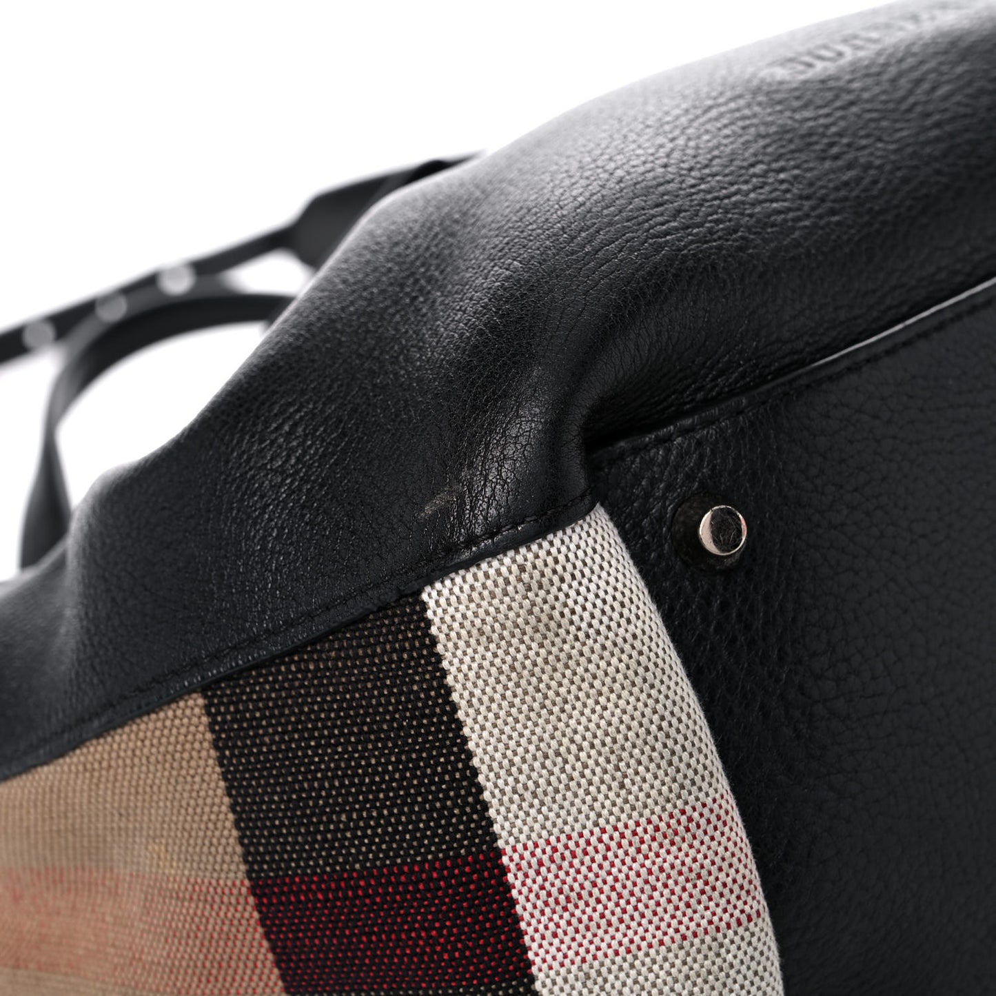 Grainy Calfskin House Check Small Maidstone Black