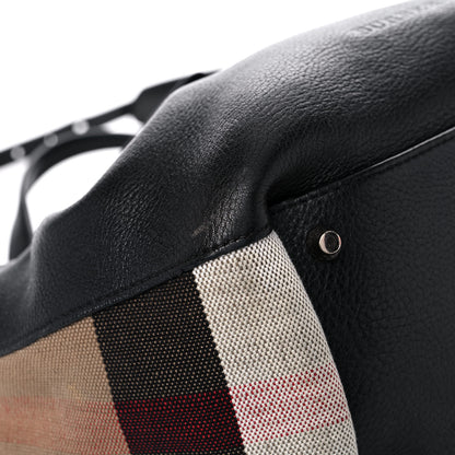 Burberry Grainy Calfskin House Check Small Maidstone Black 9 of 15
