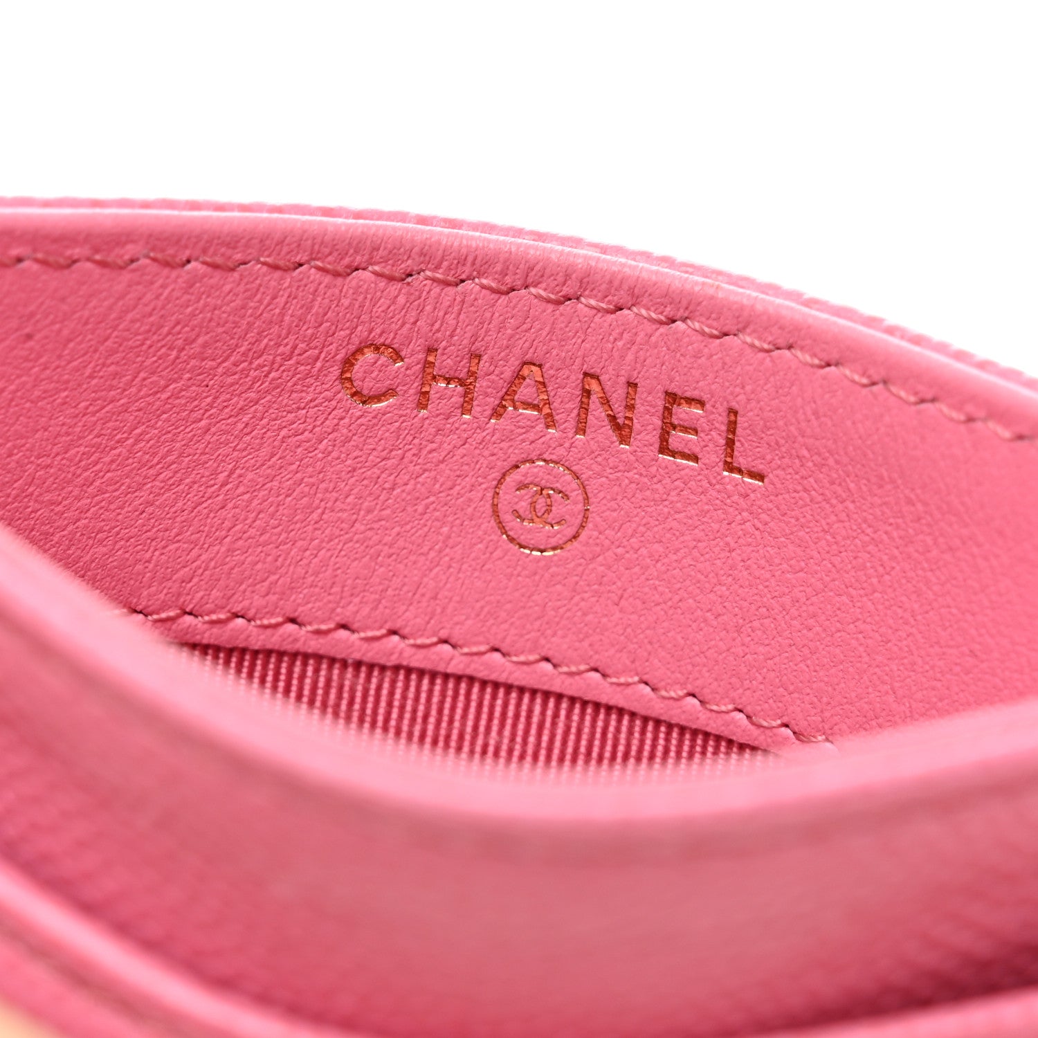 Chanel Caviar Quilted Card Holder Pink 6 of 9