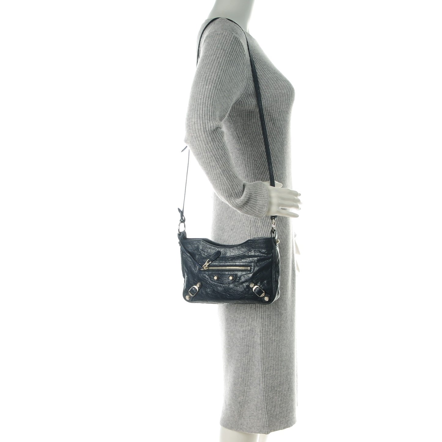 Agneau Giant 12 Silver Hardware Hip Bleu Obscur