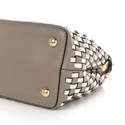 Fendi Calfskin Woven Mini Peekaboo Iconic Satchel Tortora 18 of 19
