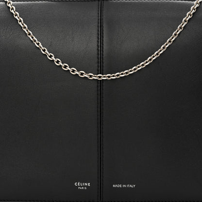 Celine Smooth Calfskin Tri-Fold Clutch on Chain Black 8 of 12