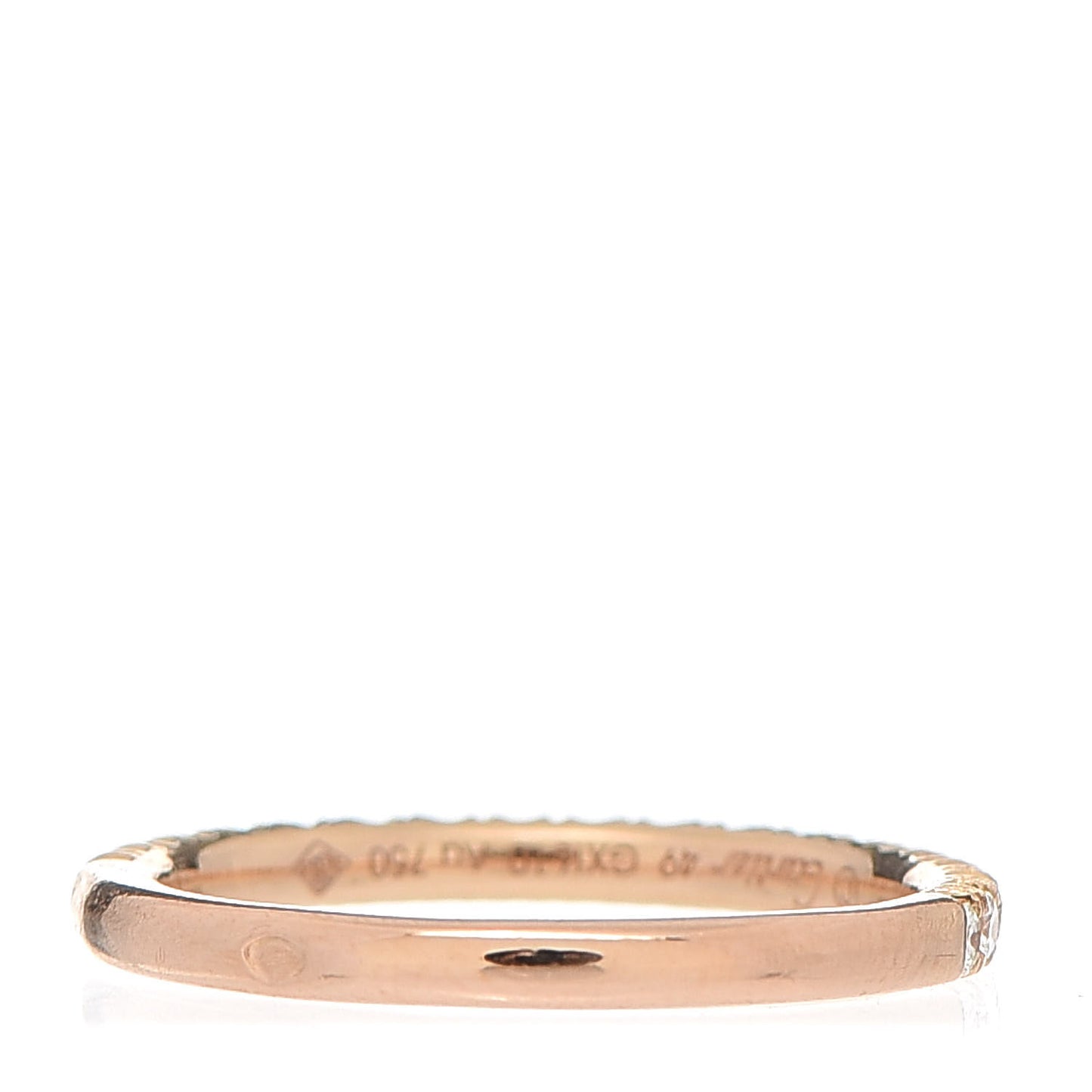 18K Pink Gold Diamond 2mm Etincelle de Cartier Wedding Band Ring 49 4.75