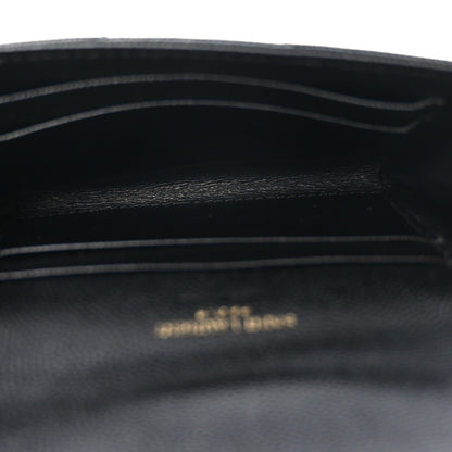 Saint Laurent Grain De Poudre Matelasse Chevron Small Monogram Envelope Wallet Black 5 of 6