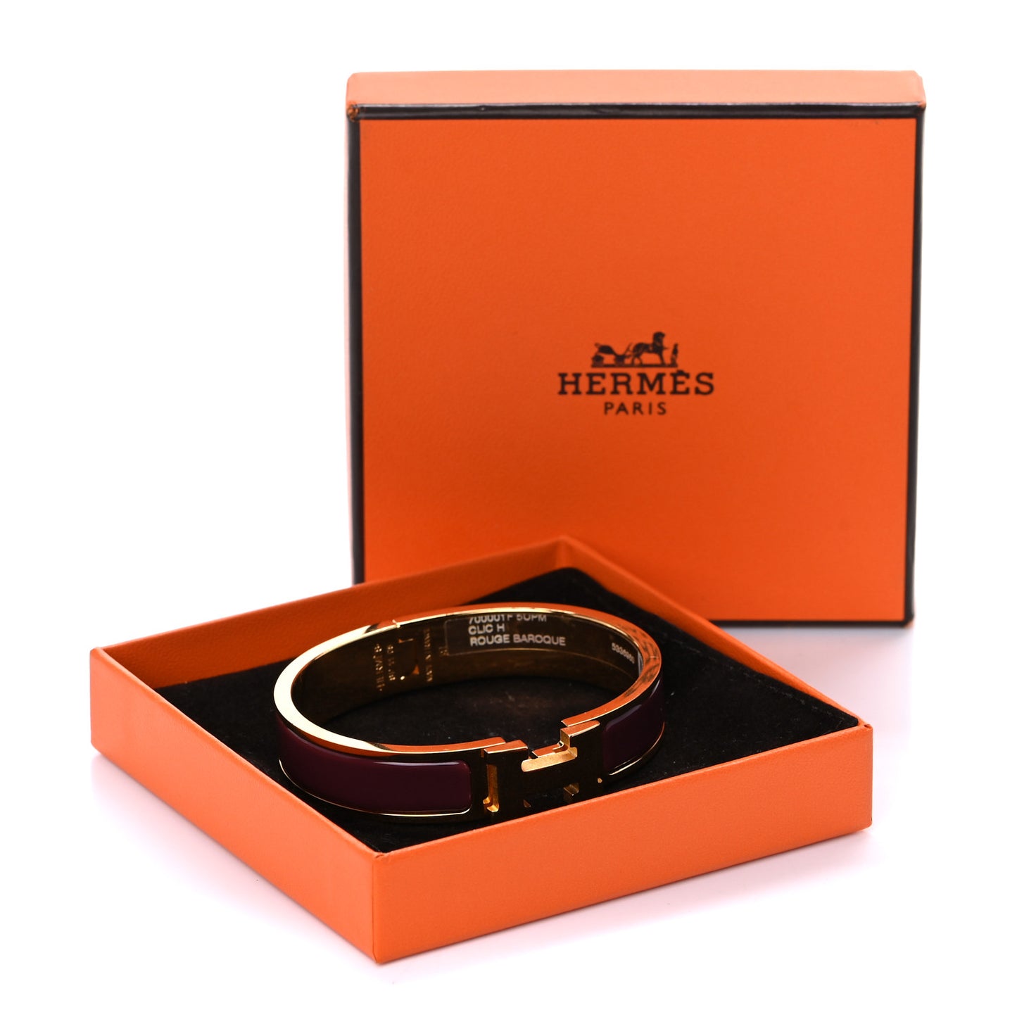 Enamel Narrow Clic Clac H Bracelet PM Rouge Baroque