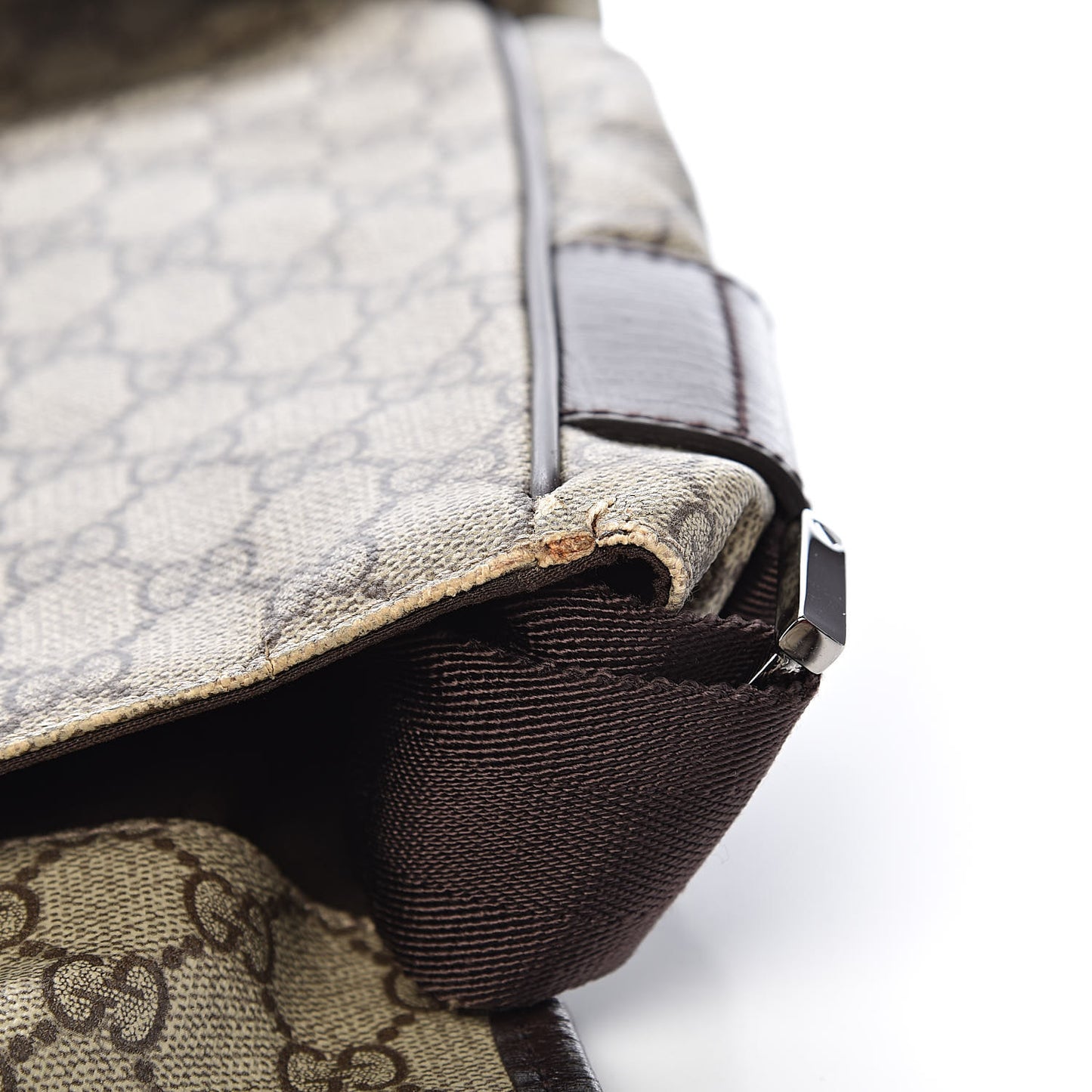 GG Plus Monogram Large Flap Messenger Bag Beige Dark Brown
