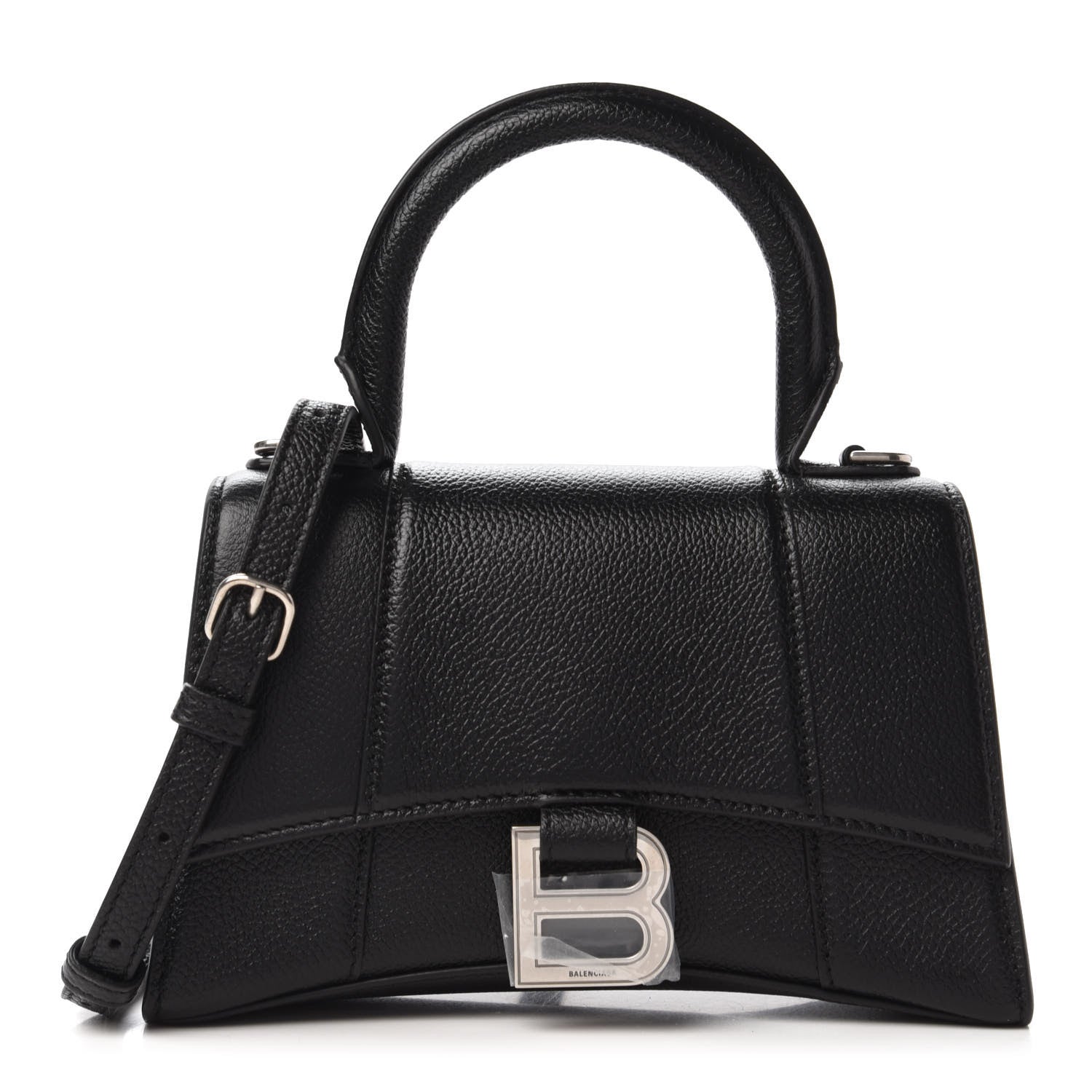Balenciaga Grained Calfskin Hourglass Top Handle Bag XS Black 1 of 10