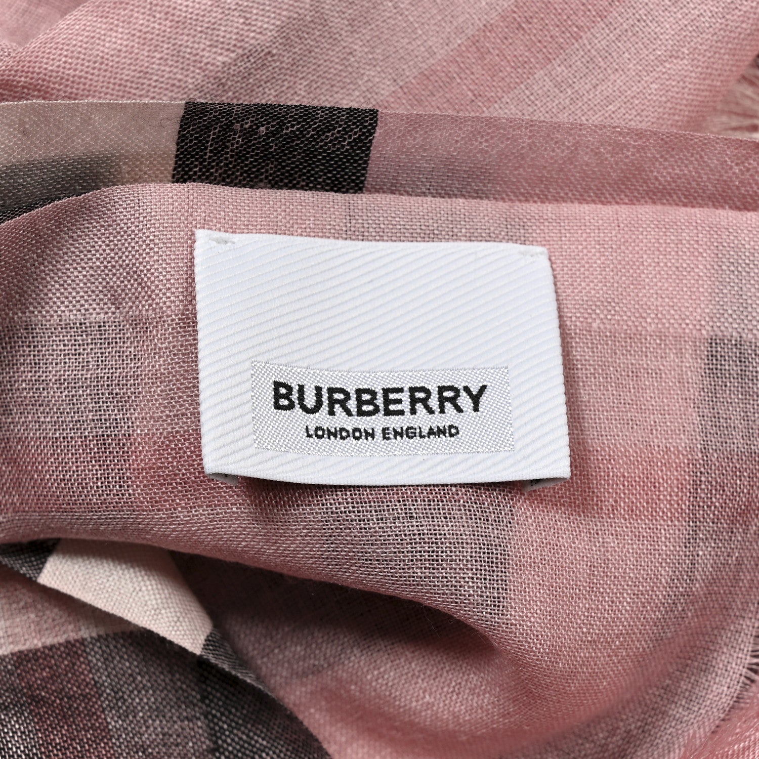Burberry Silk Wool Gauze Giant Check Scarf Ash Rose 4 of 4