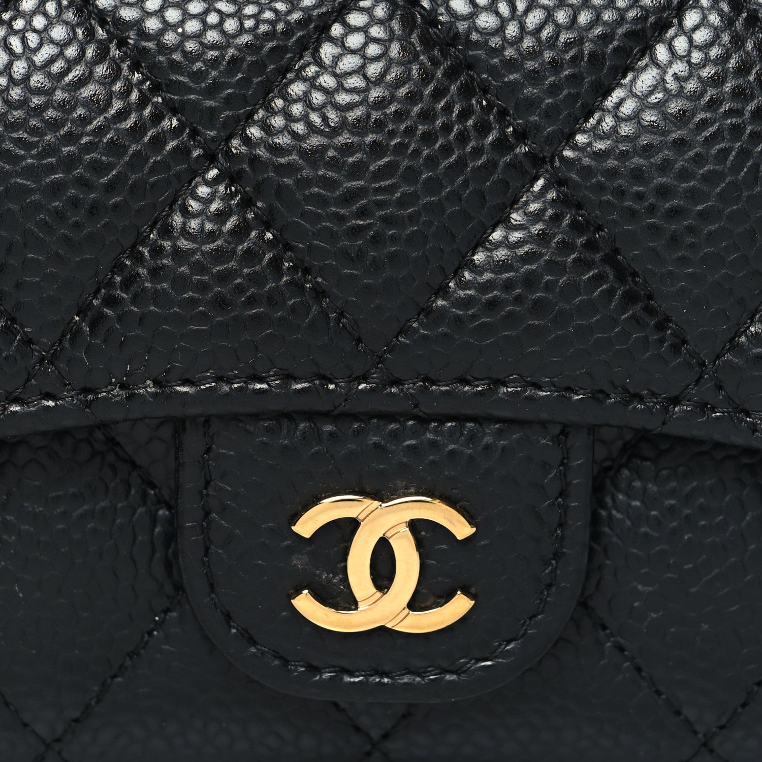 Chanel Caviar Quilted Flap Card Holder Wallet Black 9 of 10