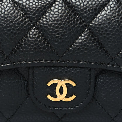 Chanel Caviar Quilted Flap Card Holder Wallet Black 9 of 10
