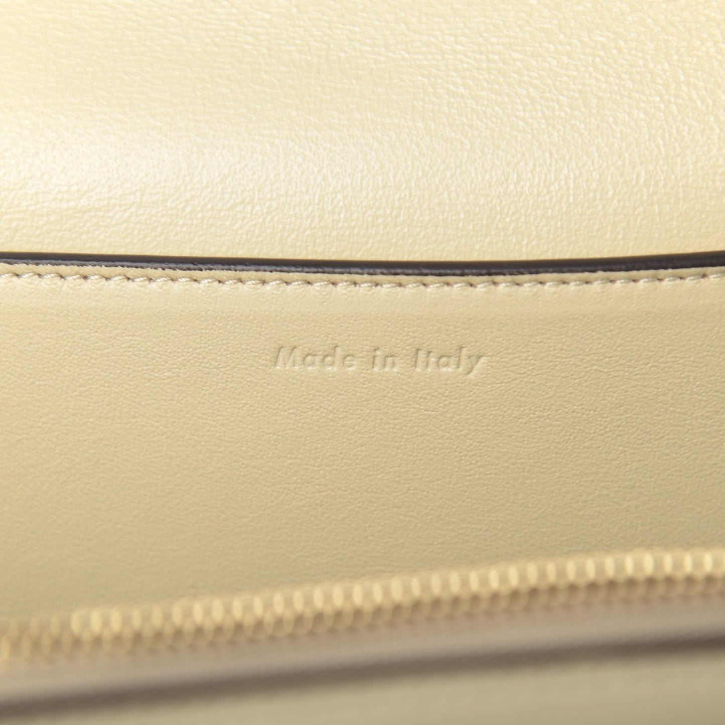 Shiny Smooth Calfskin Medium Frame Shoulder Bag Chalk Mastic