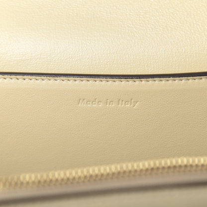 Celine Shiny Smooth Calfskin Medium Frame Shoulder Bag Chalk Mastic 8 of 9
