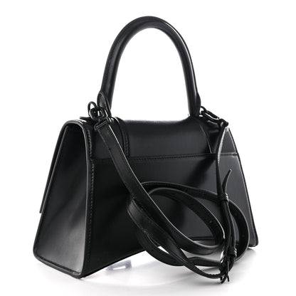 Balenciaga Shiny Box Calfskin Monochrome Small Hourglass Top Handle Bag Black 3 of 14