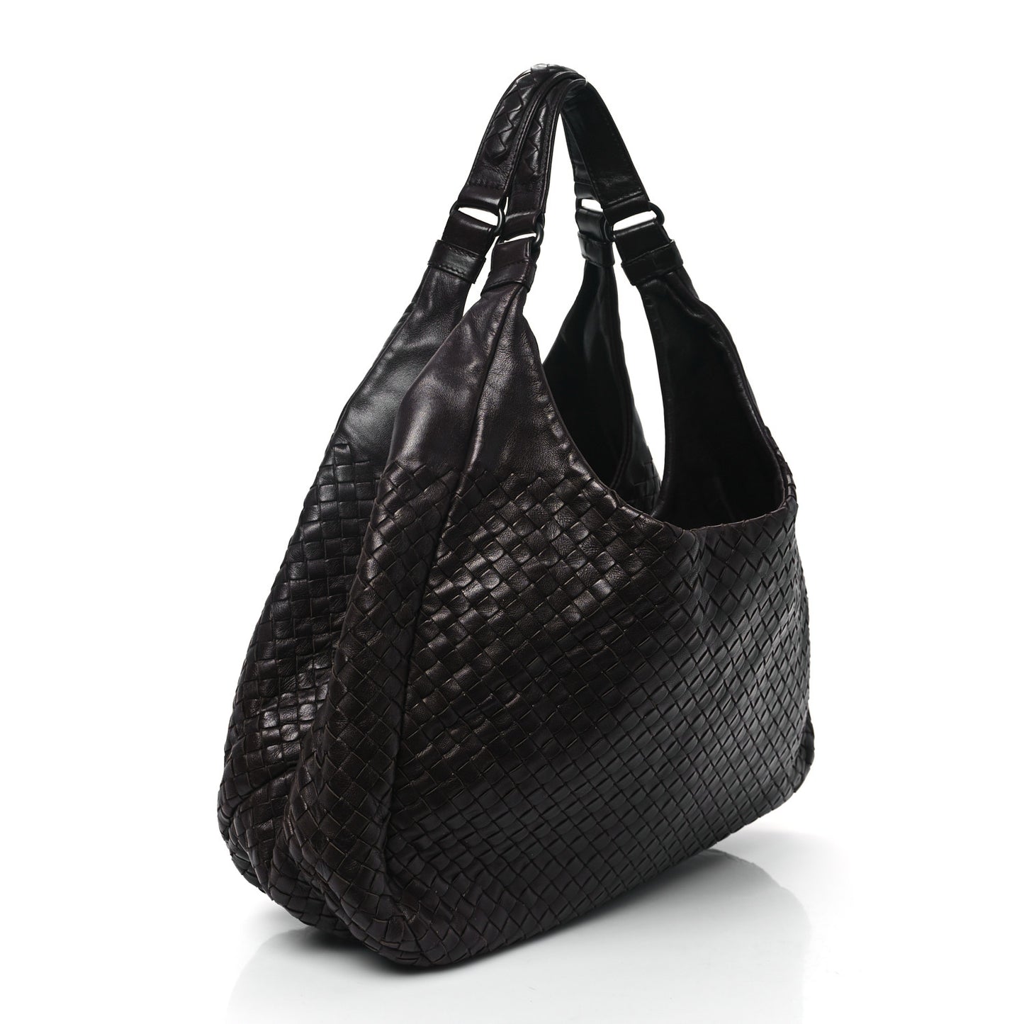 Nappa Intrecciato Large Campana Hobo Ebano