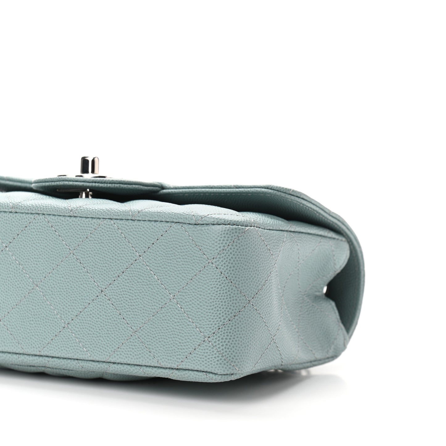 Caviar Quilted Mini Rectangular Flap Green