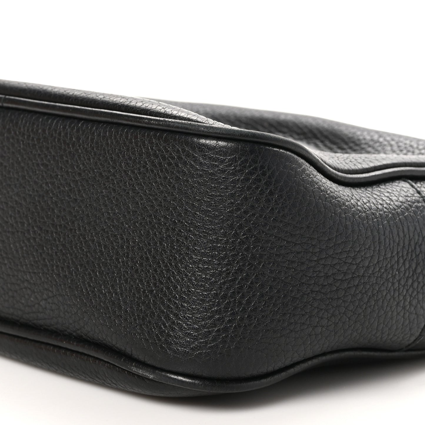 Pebbled Calfskin Small Soho Disco Bag Black