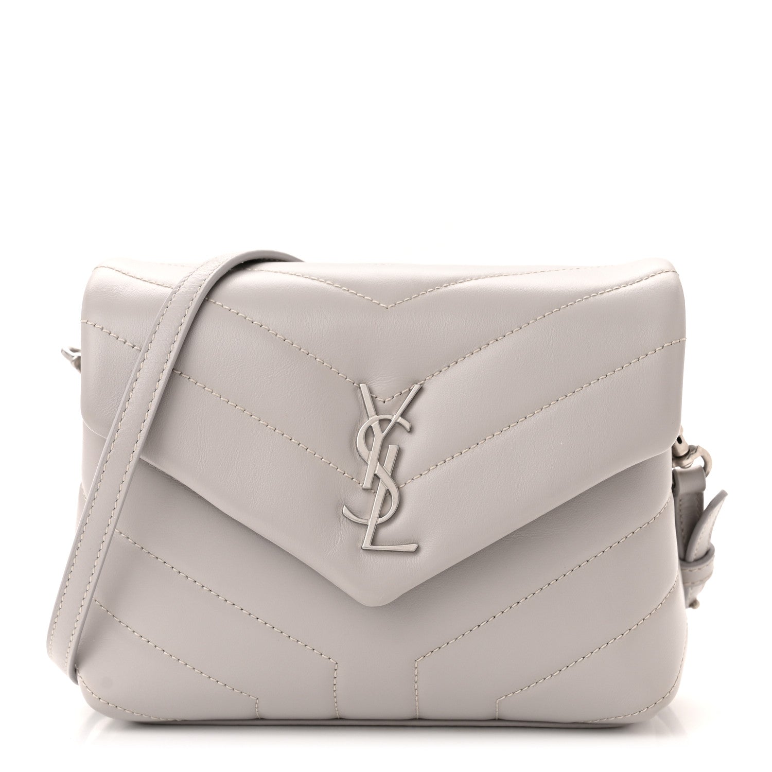 Saint Laurent Calfskin Y Quilted Monogram Toy Loulou Satchel Granite 1 of 11