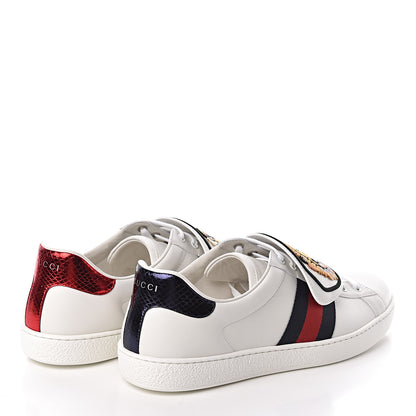 Gucci Calfskin Ayers Web Tiger Embroidered Mens Ace Sneakers 12 White 4 of 8