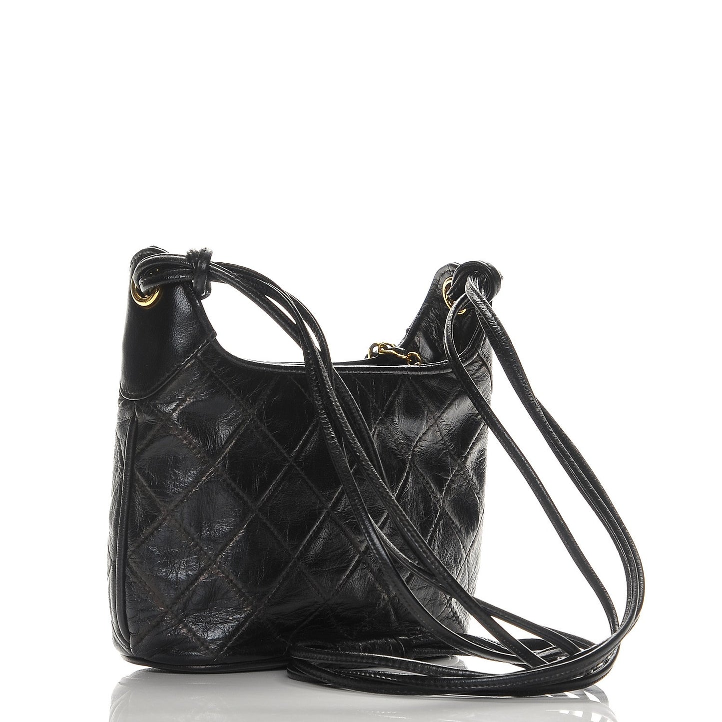 Lambskin Quilted Tassel Bag Black