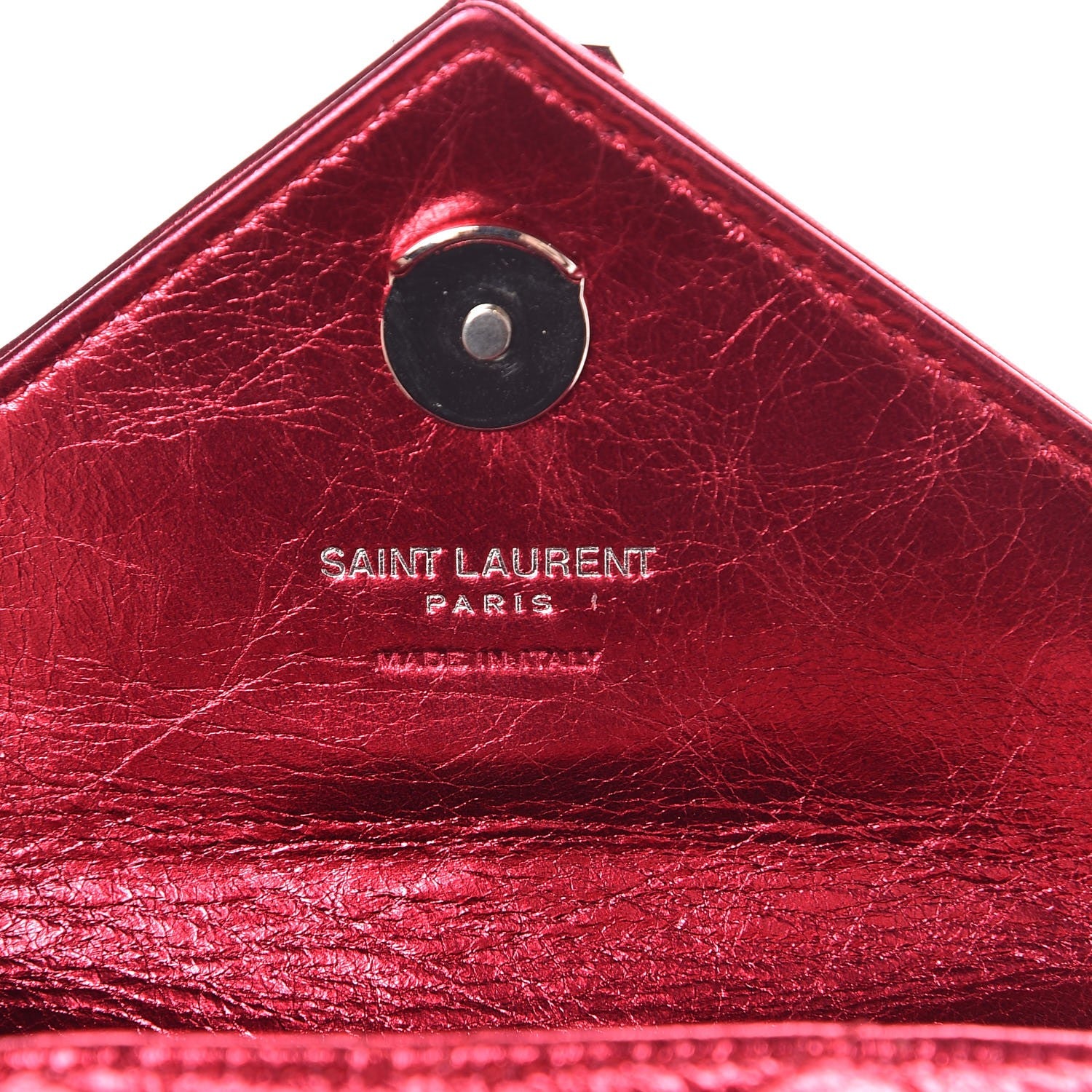 Saint Laurent Metallic Calfskin Chevron Monogram Micro Crossbody Bag Pink 7 of 8