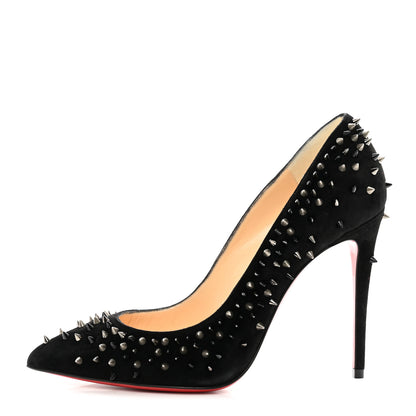 Christian Louboutin Veau Velours Studded Escarpic 100 Pumps 35.5 Black 1 of 8