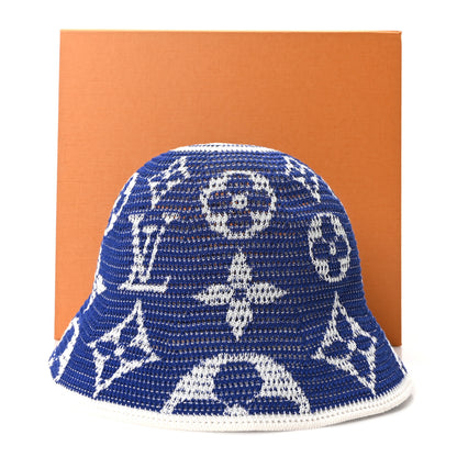Louis Vuitton Crochet Monogram LV Bucket Hat S Blue White 7 of 7