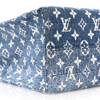Louis Vuitton Monogram Jacquard Denim Onthego MM Bleu 8 of 9
