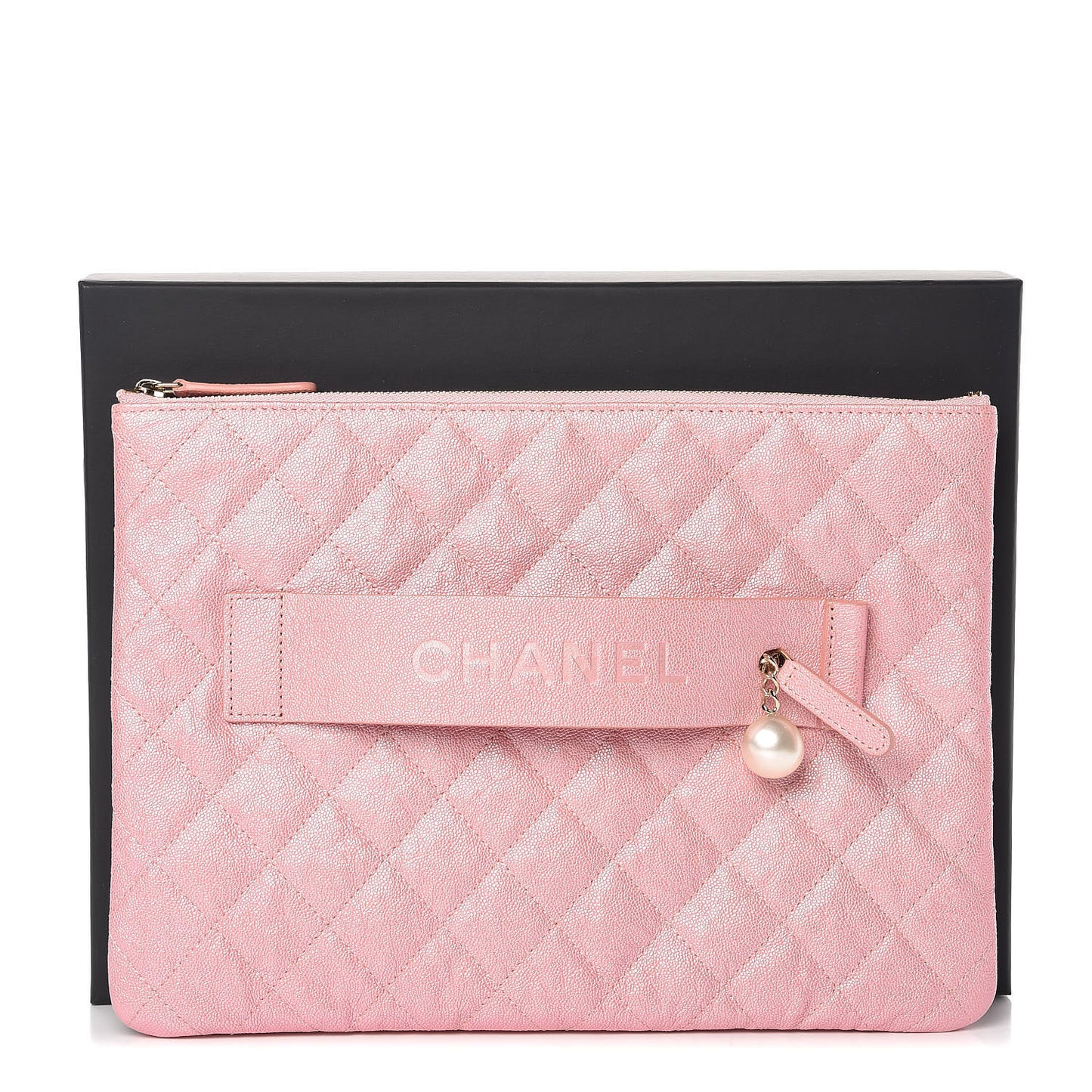 Iridescent Caviar Medium Night by the C Pouch Clutch Rose Pink