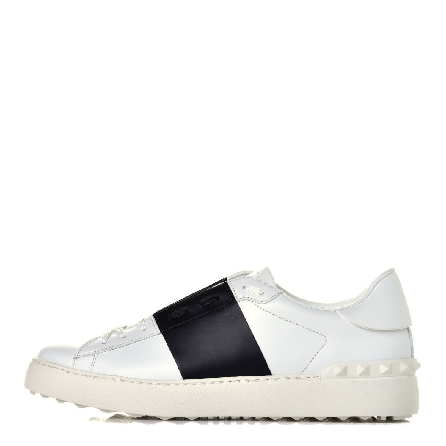 Valentino Garavani Calfskin Womens Rockstud Open Sneakers 41 White Black 1 of 10