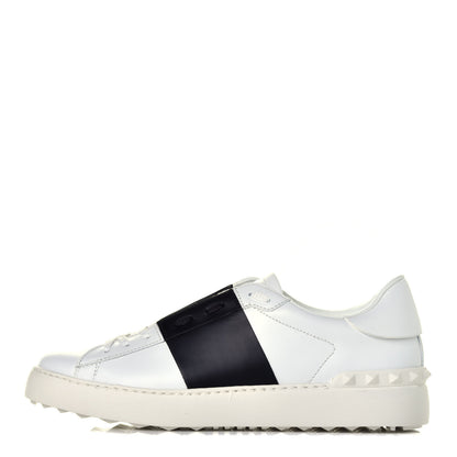 Valentino Garavani Calfskin Womens Rockstud Open Sneakers 41 White Black 1 of 10
