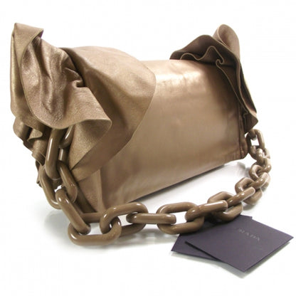 Prada Nappa Ruffle Resin Chainlink Bag Gold 3 of 12