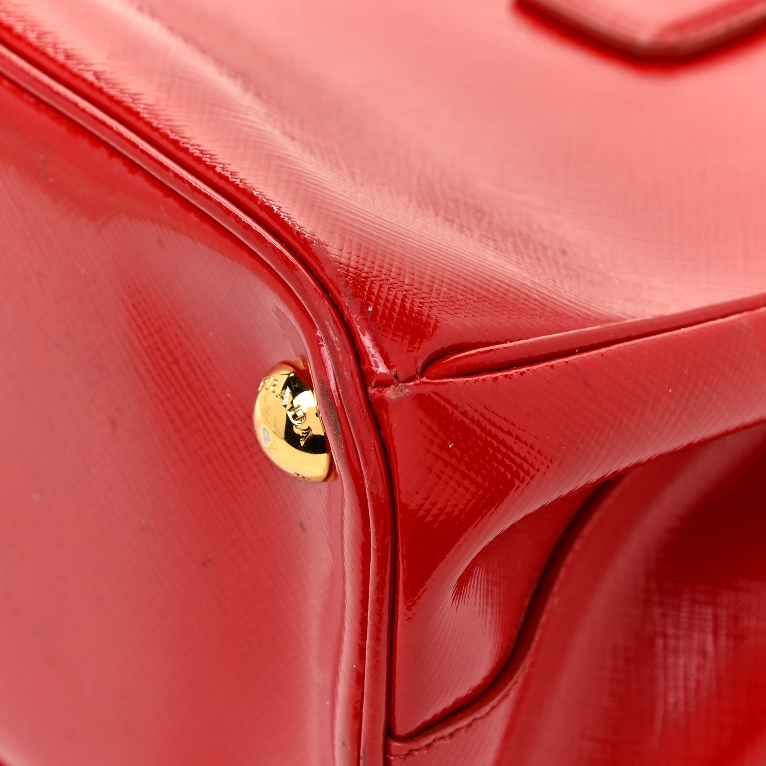Prada Saffiano Vernice Mini Galleria Double Zip Tote Rosso 12 of 30