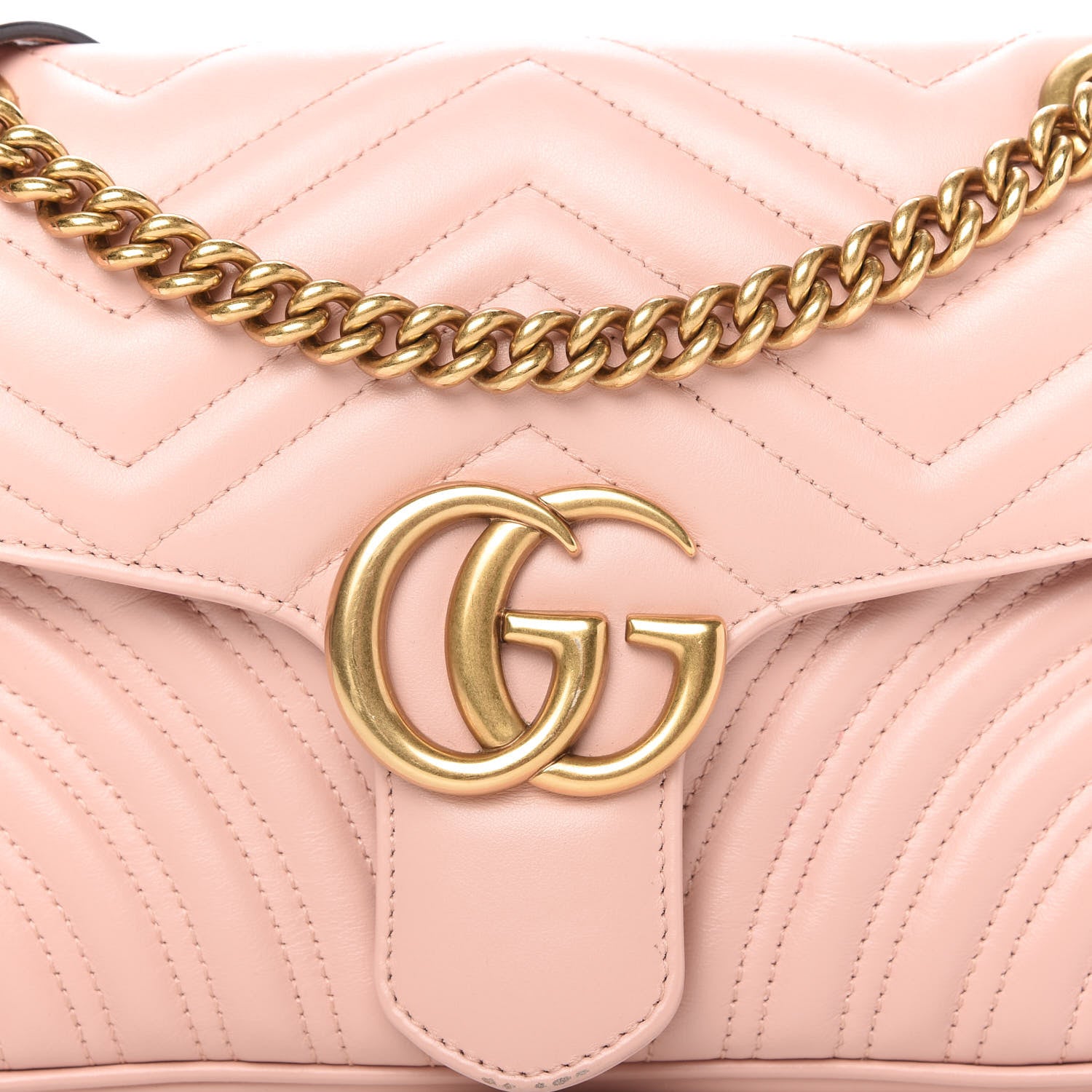 Gucci Calfskin Matelasse Small GG Marmont Shoulder Bag Perfect Pink 10 of 10