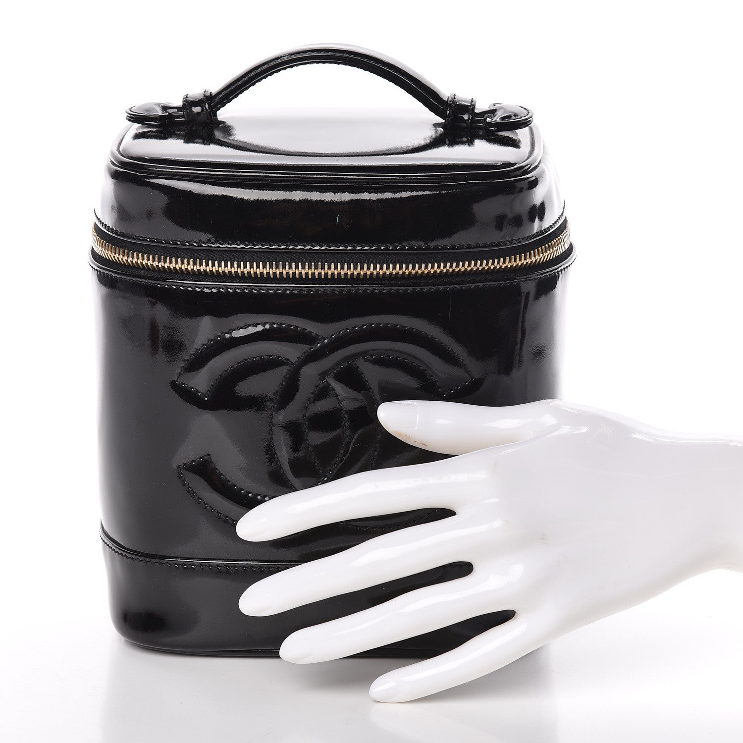Chanel Patent Vanity Cosmetic Case Black 2 of 10