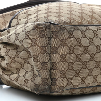 Gucci Monogram Natural Pigskin Large Diaper Bag Beige Ebony Cocoa Dark Chocolate 8 of 12
