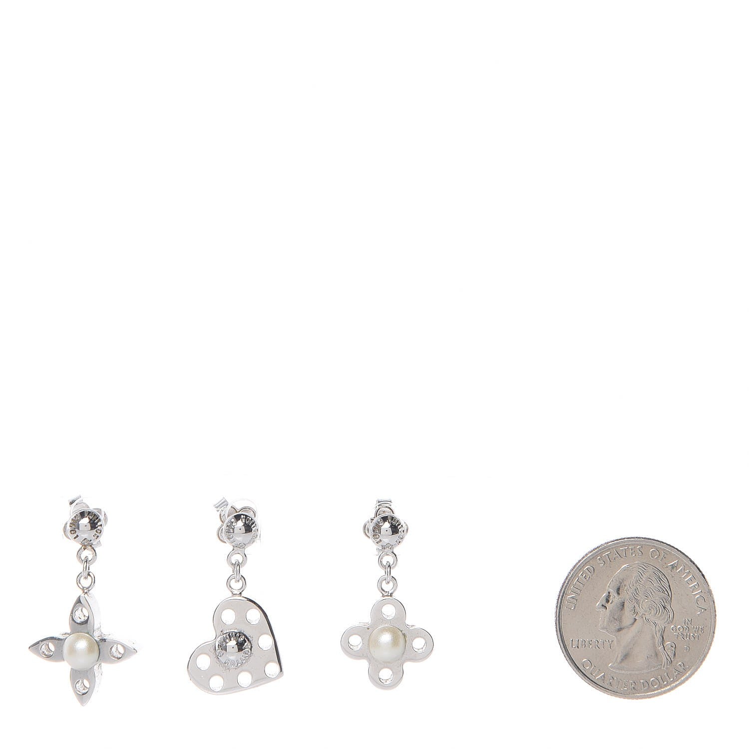 Louis Vuitton Hide and Seek Earrings Set of 3 Silver 2 of 10
