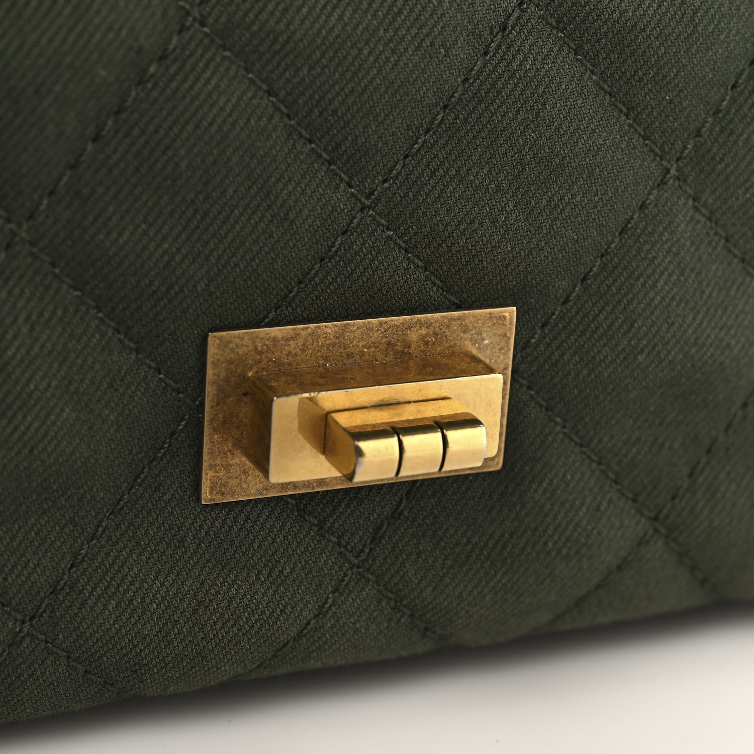 Chanel Canvas Quilted 2.55 Reissue 227 Flap Green 13 of 14