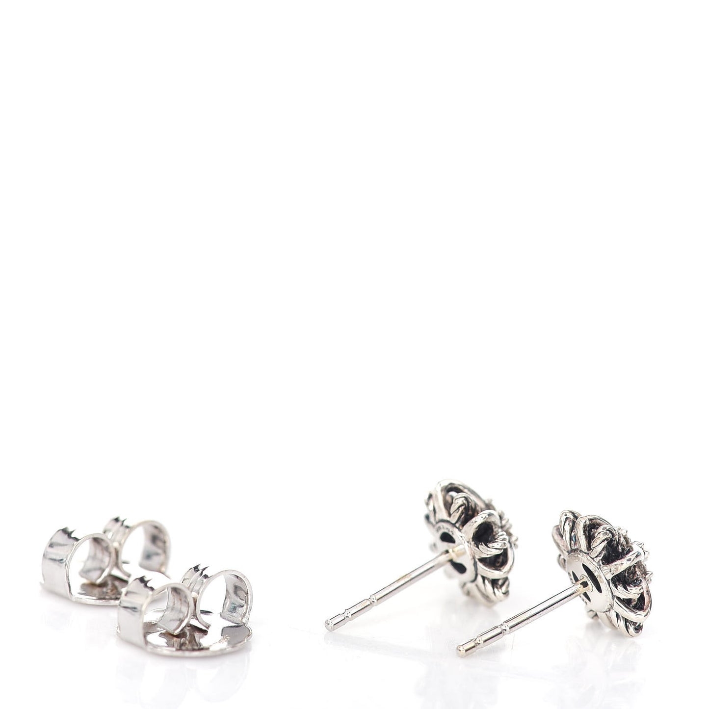 Sterling Silver Diamond 10mm Starburst Earrings