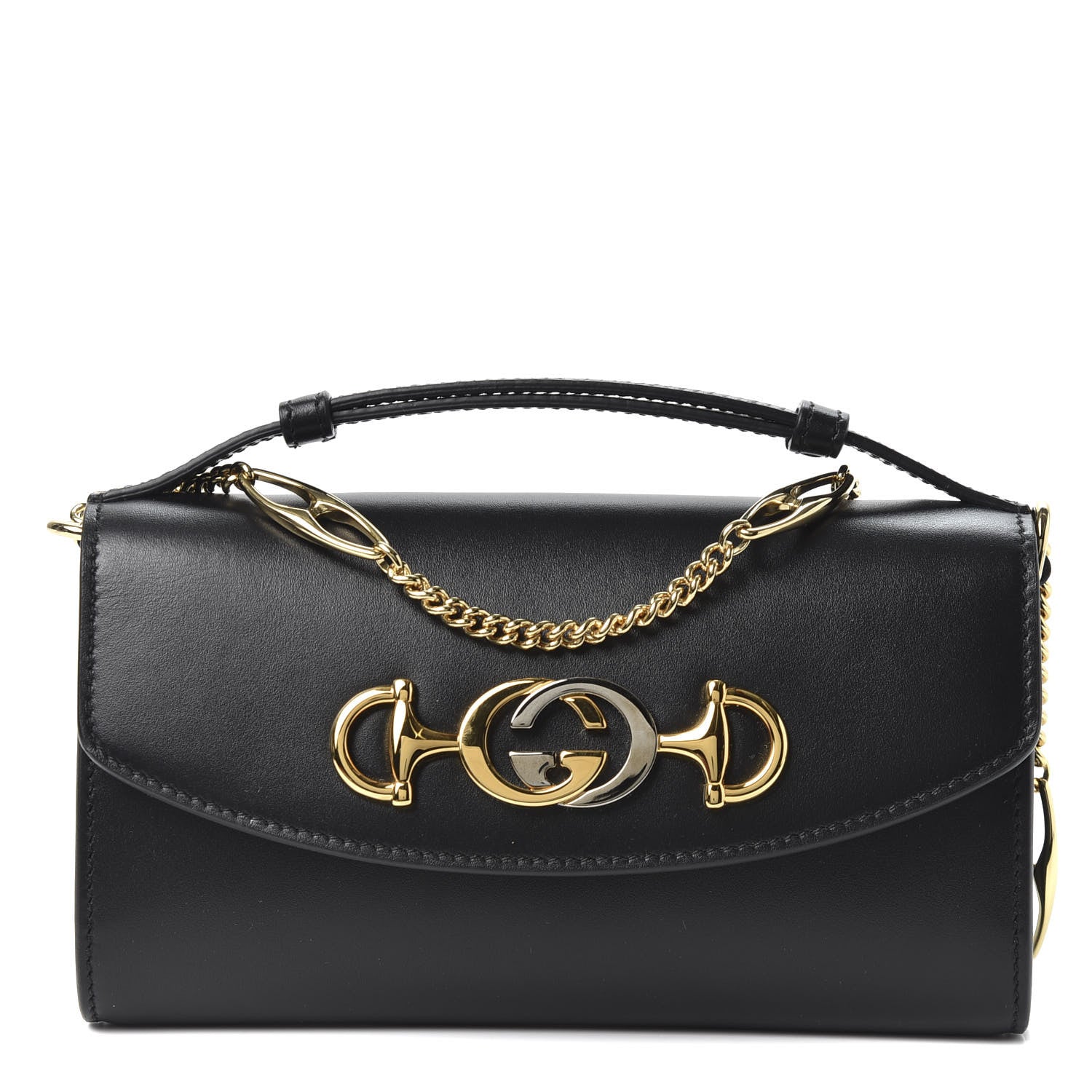 Gucci Smooth Calfskin Mini Zumi Shoulder Bag Black 1 of 9